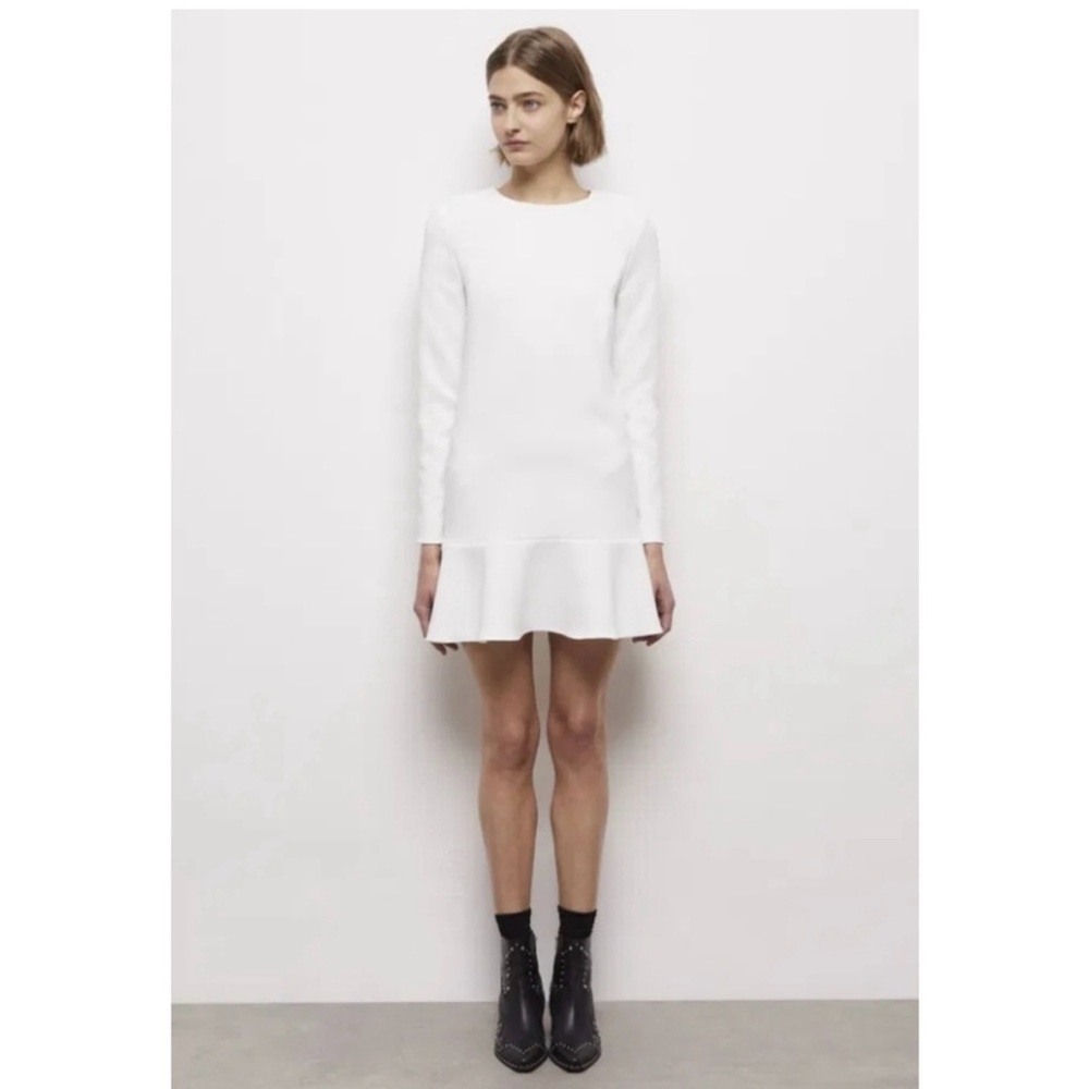 White Ruffled Long Sleeve Dress Kooples size 4